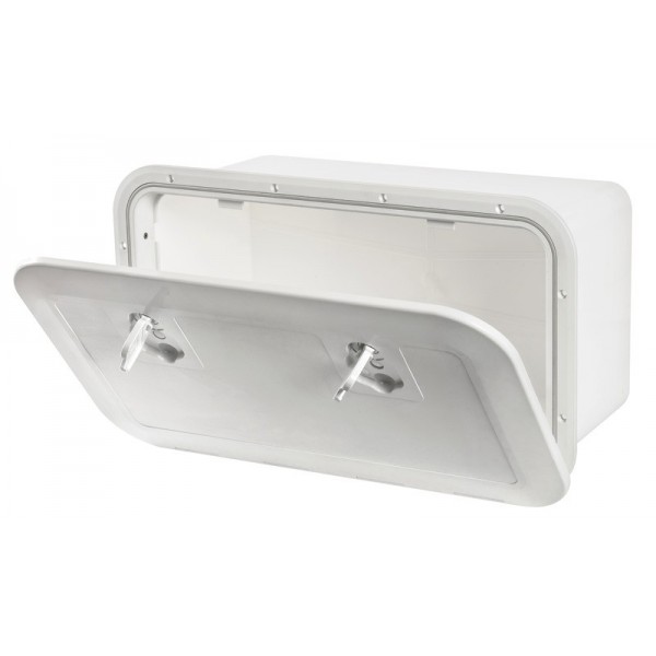 Caisson blanc avec porte 500 x 250 mm façade F  - N°2 - comptoirnautique.com