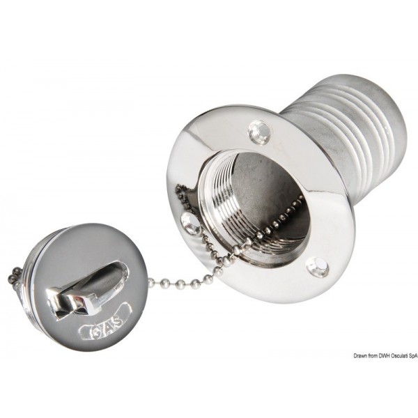 Tappo in ottone cromato FUEL 50 mm - N°2 - comptoirnautique.com