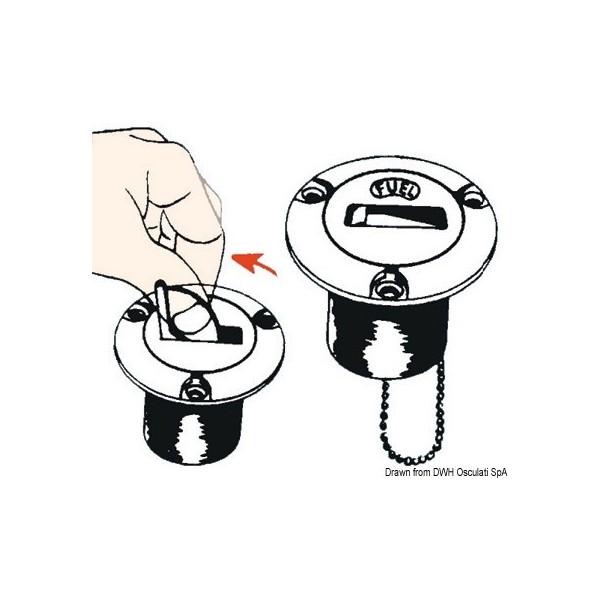 Tappo in ottone cromato FUEL 50 mm - N°3 - comptoirnautique.com