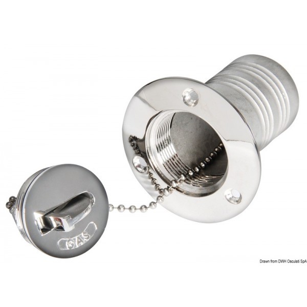 Chrome-plated brass WATER cap 38 mm - N°2 - comptoirnautique.com