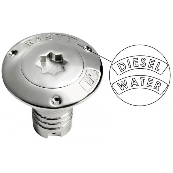 Water filler cap AISI 316 38 mm - N°1 - comptoirnautique.com