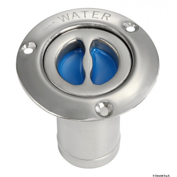 Tappo diritto ACQUA acciaio inox lucidato 80 mm - N°1 - comptoirnautique.com