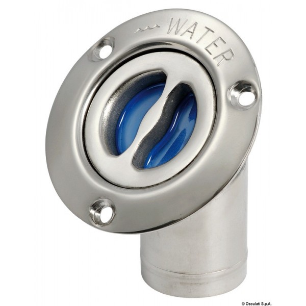 Tappo inclinato a 45° ACQUA acciaio inox lucidato 38 mm - N°1 - comptoirnautique.com
