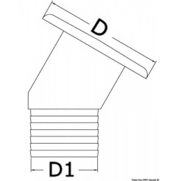 Nable-Stopfen aus verchromtem Messing 30° WATER 38 mm - N°2 - comptoirnautique.com