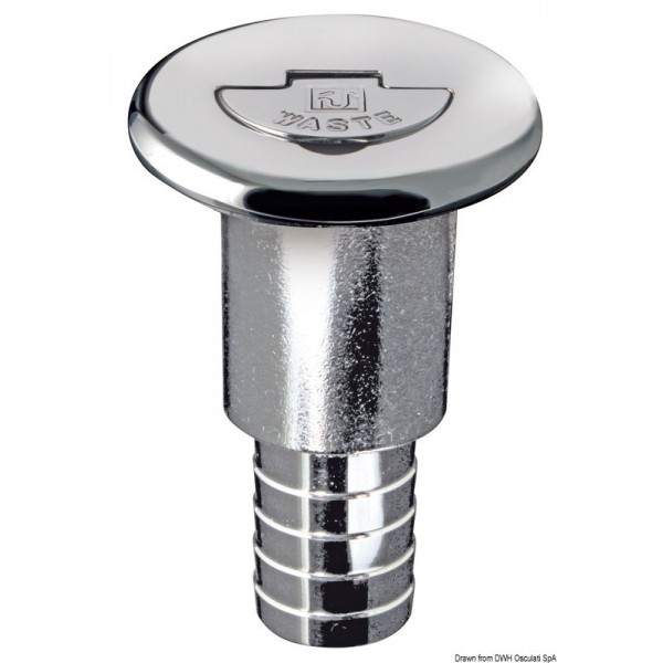 Tappo a collo lungo in ottone cromato WASTE 38 mm - N°2 - comptoirnautique.com
