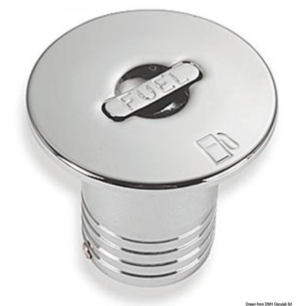 Ottone cromato tappo diritto FUEL 50 mm - N°1 - comptoirnautique.com