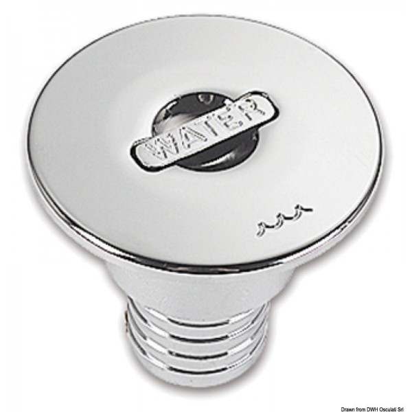 Tappo diritto in ottone cromato ACQUA 38 mm - N°1 - comptoirnautique.com