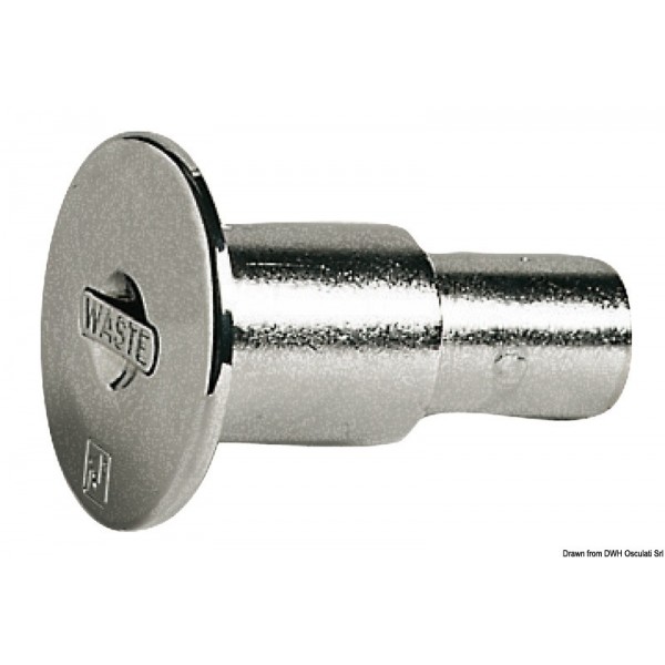 30° inclined plug chrome-plated brass WATER 38 mm - N°1 - comptoirnautique.com 