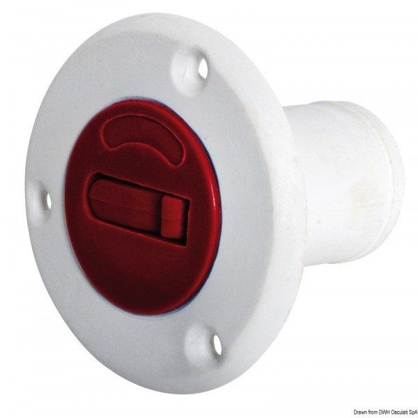 Bouchon carb. nylon/fibre verre FUEL rouge 50 mm  - N°1 - comptoirnautique.com