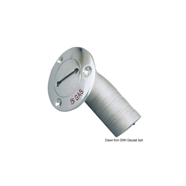 FUEL cap inclined 30° AISI316 mirror polished 38 mm - N°2 - comptoirnautique.com
