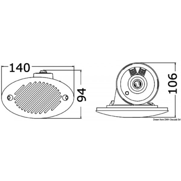 Avertisseur à encastrer inox 140 x 80 mm - N°2 - comptoirnautique.com