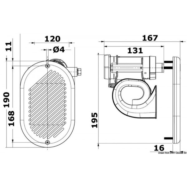 Tromba elettro-pneumatica Hurricane bianca 12V 120 dB - N°2 - comptoirnautique.com