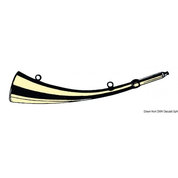 Corne de brume SAMPIC laiton poli  22 cm  - N°1 - comptoirnautique.com
