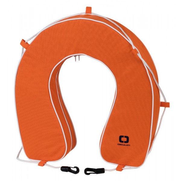 PVC orange horseshoe buoy - N°1 - comptoirnautique.com 