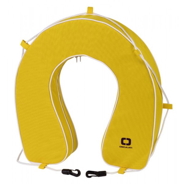 Kit boa in ferro-a-cavallo giallo in PVC con supporto e boa luminosa - N°1 - comptoirnautique.com