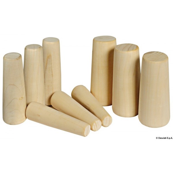 Conjunto de 9 cones de segurança de madeira de 20 a 49 mm - N°1 - comptoirnautique.com 