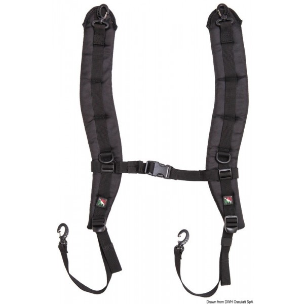 Black padded shoulder straps for Voyager SR-02 - N°1 - comptoirnautique.com 