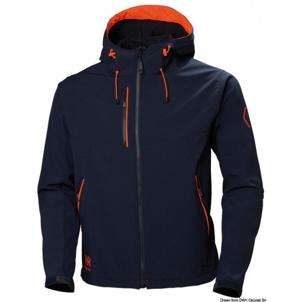 HH Chelsea Evo Giacca Softshell con cappuccio blu navy S - N°1 - comptoirnautique.com