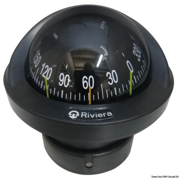 Compass RIVIERA Artica Slim 2"3/4 recessed black, pink black - N°1 - comptoirnautique.com