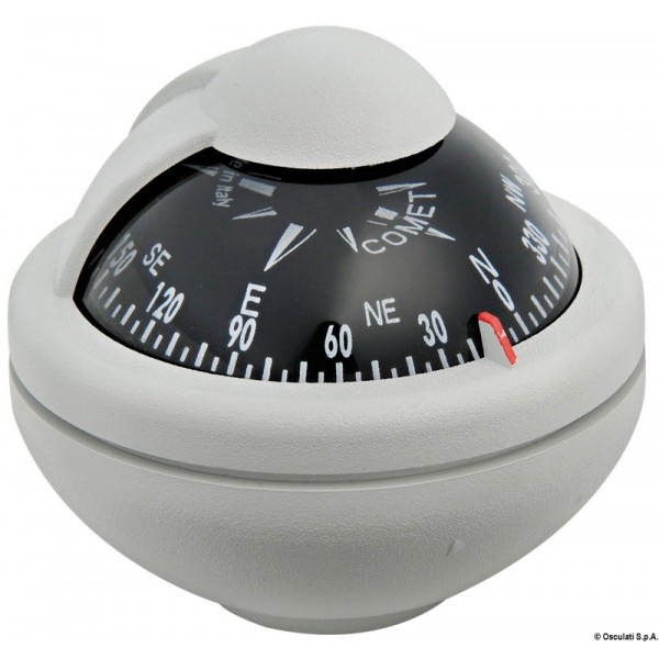 RIVIERA Bussola grigia Comet 2" con supporto - N°1 - comptoirnautique.com