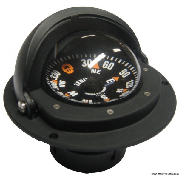 3-Zoll-Kompass RIVIERA mit rosafarbener Kuppel schwarz/schwarzes Gehäuse - N°1 - comptoirnautique.com 