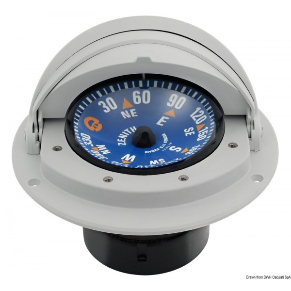 3" RIVIERA compass with pink-blue dome/grey case - N°1 - comptoirnautique.com 