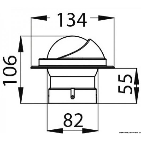 IDRA compact flush-mount compass black rose front. - N°2 - comptoirnautique.com