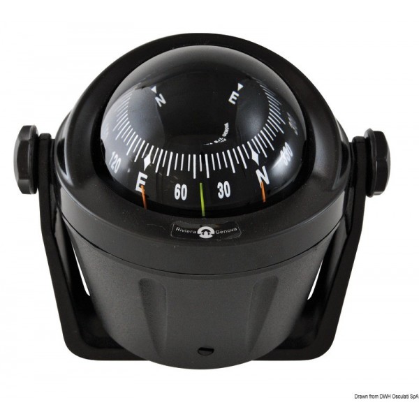 IDRA compact compass rosa nera anteriore. con pinza - N°1 - comptoirnautique.com