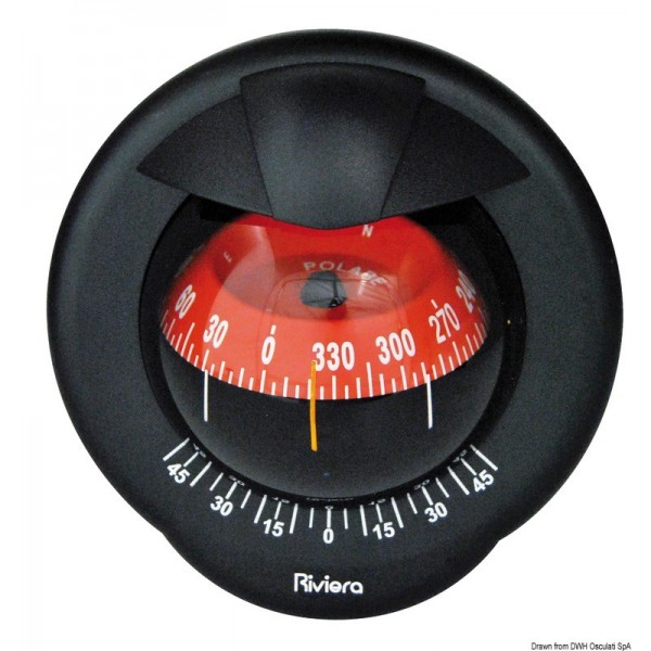 4" black/red RIVIERA Pegasus compass - N°1 - comptoirnautique.com 