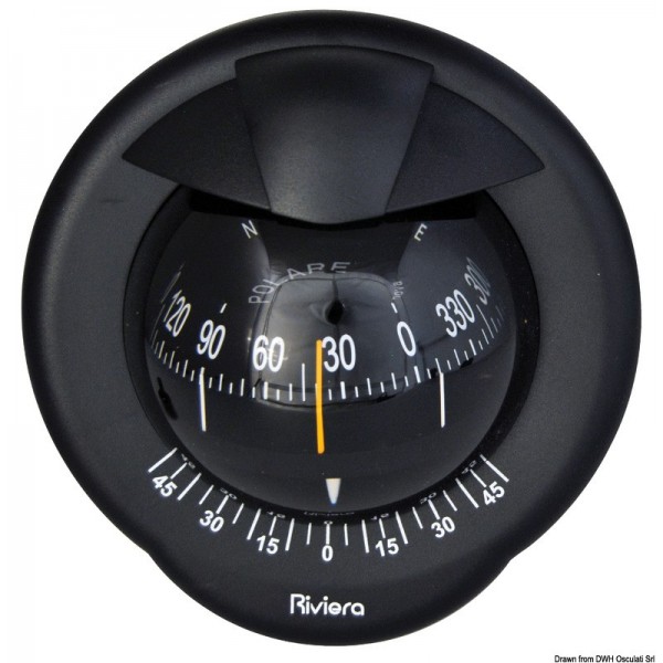 Bussola da 4" RIVIERA Polare BP1 nero/nero - N°1 - comptoirnautique.com
