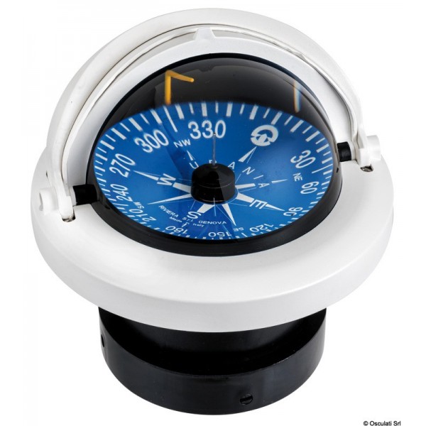 Compass 4" RIVIERA protective dome white/blue rose plate - N°1 - comptoirnautique.com 