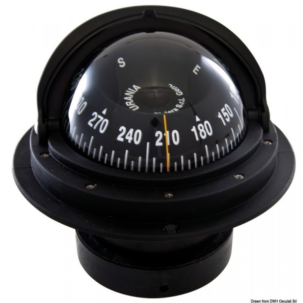 Compass 4" RIVIERA Schutzkuppel schwarz/schwarz rosa Stirnband - N°1 - comptoirnautique.com