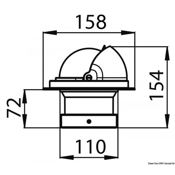 Compass 4" RIVIERA protezione cupola nero/rosa proiettore nero - N°2 - comptoirnautique.com