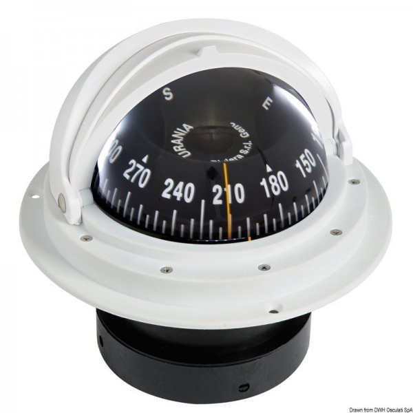 Farol Compass 4" RIVIERA com proteção de cúpula branco/preto rosa - N°1 - comptoirnautique.com