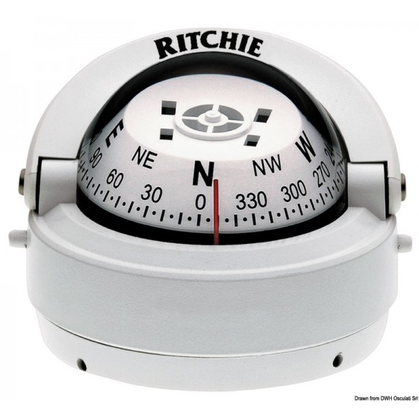 Brújula exterior RITCHIE Explorer 2"3/4 blanco/blanco - N°1 - comptoirnautique.com 