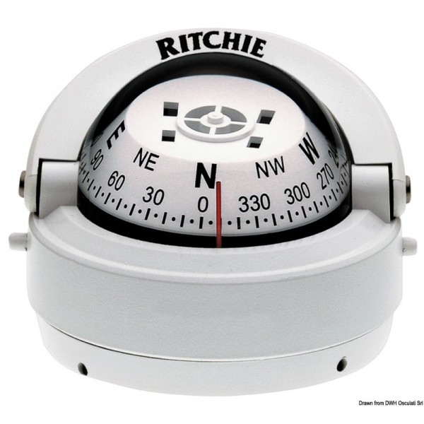 Bussola esterna RITCHIE Explorer 2"3/4 bianco/bianco - N°1 - comptoirnautique.com
