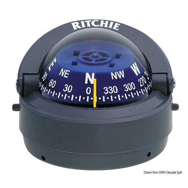 Compas externe RITCHIE Explorer 2"3/4 gris/bleu  - N°1 - comptoirnautique.com 