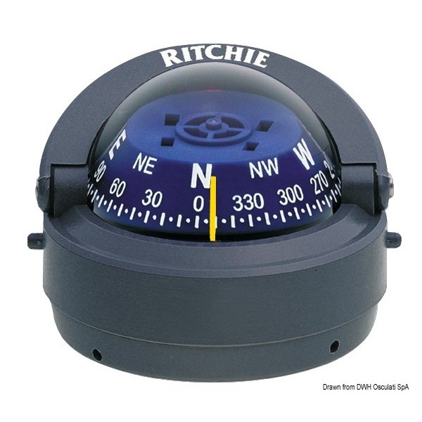 RITCHIE Explorer 2"3/4 bussola esterna grigio/blu - N°1 - comptoirnautique.com