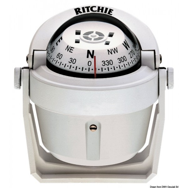 Compasso de calibre RITCHIE Explorer 2"3/4 branco/branco - N°1 - comptoirnautique.com 