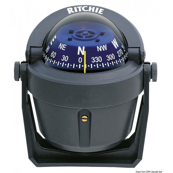 Bussola a pinza RITCHIE Explorer 2"3/4 grigio/blu - N°1 - comptoirnautique.com