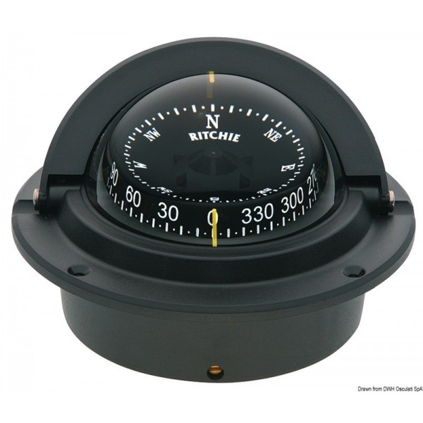 RITCHIE Voyager 3" built-in compass black/black - N°1 - comptoirnautique.com 