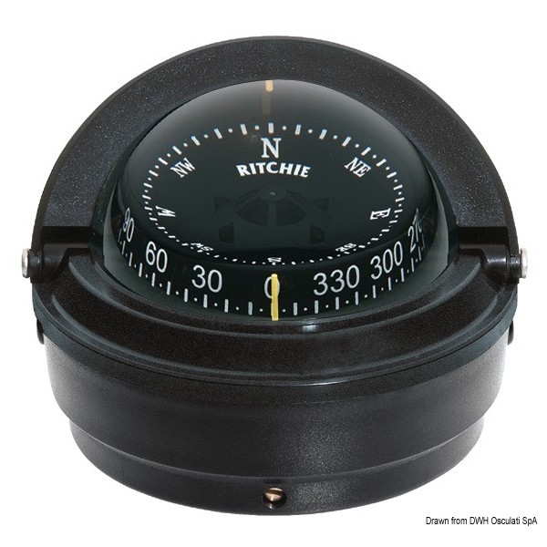 Bussola esterna RITCHIE Voyager 3" nero/nero - N°1 - comptoirnautique.com