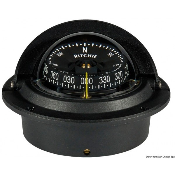 Compas encastrement RITCHIE Wheelmark 3" noir/noir  - N°1 - comptoirnautique.com 