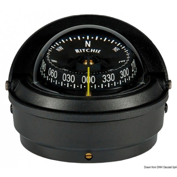RITCHIE Wheelmark 3" external compass black/black - N°1 - comptoirnautique.com 
