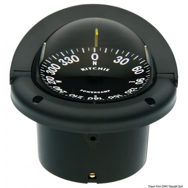 Built-in compass RITCHIE Helmsman 3"3/4 black/black - N°1 - comptoirnautique.com