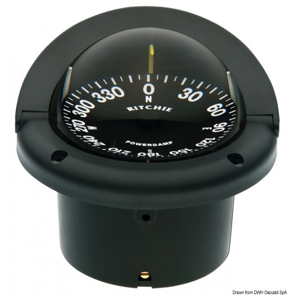 Bussola incorporata RITCHIE Helmsman 3"3/4 nero/nero - N°1 - comptoirnautique.com