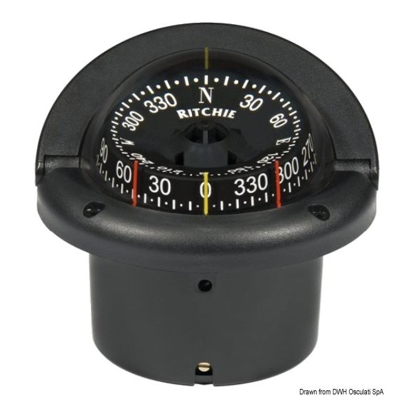 Compass lect.comb. RITCHIE Helmsman 3"3/4 black/black  - N°1 - comptoirnautique.com 