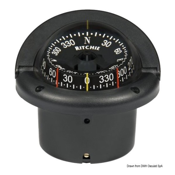 Compass lect.comb. RITCHIE Helmsman 3"3/4 black/black  - N°1 - comptoirnautique.com