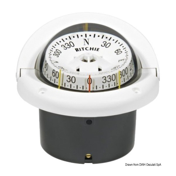 Bussola lect.comb. RITCHIE Timoniere 3"3/4 bianco/bla  - N°1 - comptoirnautique.com