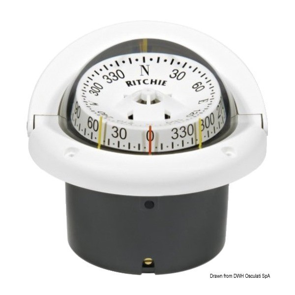 Compass lect.comb. RITCHIE Helmsman 3"3/4 white/bla  - N°1 - comptoirnautique.com 